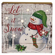 Snowman Picture Block with LED Lights  (3 Count Assortment)