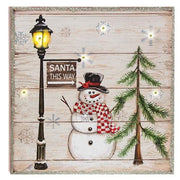 Snowman Pallet Sign with LED Light  (3 Count Assortment)
