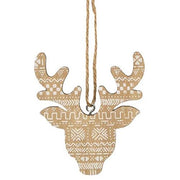Nordic Reindeer Wood Ornament