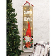Gnome Place Like Home Banner with LED Lights