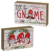 Merry Christmas Gnome Wood Block  (2 Count Assortment)