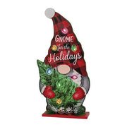 Gnome For The Holidays Wooden Stand with LED Lights