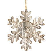 Rustic Wood Grain Snowflake Ornament - 5"