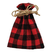 Red/Black Buffalo Check Fabric Drawstring Bag