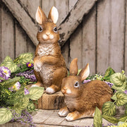 Large Brown Resin Bunny  (2 Count Assortment)