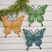 Distressed Metal Wall Butterfly  (3 Count Assortment)