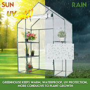 Portable Outdoor 4 Shelves Greenhouse - Color: Transparent