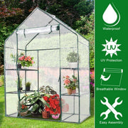 Portable Outdoor 4 Shelves Greenhouse - Color: Transparent