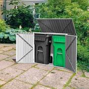 Horizontal Storage Shed 68 Cubic Feet for Garbage Cans - Color: Black