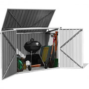 Horizontal Storage Shed 68 Cubic Feet for Garbage Cans - Color: Black