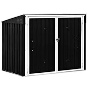 Horizontal Storage Shed 68 Cubic Feet for Garbage Cans - Color: Black