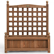 Solid Wood Planter Box with Trellis Weather-resistant Outdoor