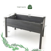Wooden Raised Vegetable Garden Bed Elevated Grow Vegetable Planter-Gray - Color: Gray