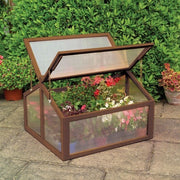 Double Box Garden Wooden Greenhouse - Color: Brown