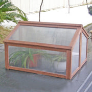 Double Box Garden Wooden Greenhouse - Color: Brown