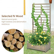 Raised Garden Bed with Trellis for Climbing Plants - Color: Gray