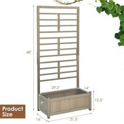 Raised Garden Bed with Trellis for Climbing Plants - Color: Gray