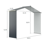 Outdoor Storage Shed Extension Kit-Gray