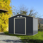 9 x 6 Feet Metal Storage Shed for Garden and Tools-Gray