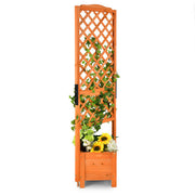 71" Raised Garden Bed with Trellis and Planter Box-Orange