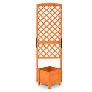71" Raised Garden Bed with Trellis and Planter Box-Orange - Color: Orange