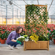 Planter Raised Bed with Trellis for Plant Flower Climbing-Orange