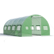 20 x 10 x 6.6 Feet Greenhouse with  Windows and Doors for Outdoor-Green - Color: Green