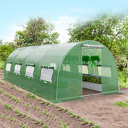 20 x 10 x 6.6 Feet Greenhouse with  Windows and Doors for Outdoor-Green - Color: Green