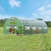 20 x 10 x 6.6 Feet Greenhouse with  Windows and Doors for Outdoor-Green - Color: Green