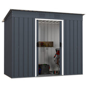 3.6 x 7.1 FT Outside Garden Storage Shed Tool House with Ground Foundation Frame