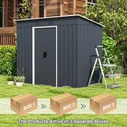 3.6 x 7.1 FT Outside Garden Storage Shed Tool House with Ground Foundation Frame