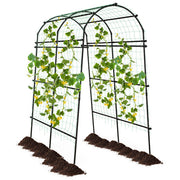 7.5 Feet Garden Arch Trellis with PE Coated Metal Structure - Color: Black