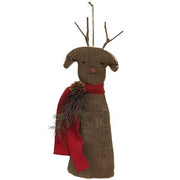 Stiffened Primitive "North Pole" Reindeer Hanger