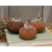 Stuffed Mossy Top Mini Pumpkin  (3 Count Assortment)