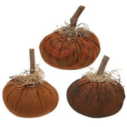 Stuffed Mossy Top Mini Pumpkin  (3 Count Assortment)