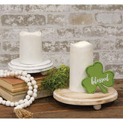 Distressed Whitewashed Wooden Risers (Set of 2)