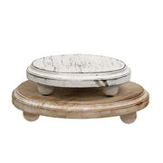 Distressed Whitewashed Wooden Risers (Set of 2)