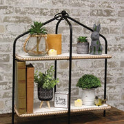 Distressed Beaded 2-Tier Planter Shelf