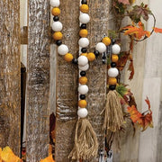 Black - Orange & White Bead Garland