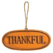 Orange Thankful & Grateful Tin Sign  (2 Count Assortment)
