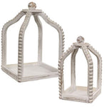 Shabby Chic Beaded Lanterns (Set of 2)