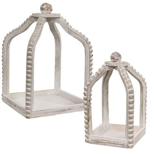 Shabby Chic Beaded Lanterns (Set of 2)