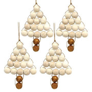 Natural Bead Tree Ornaments (Set of 4)