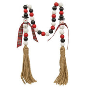 Black - White & Red Bead Garland