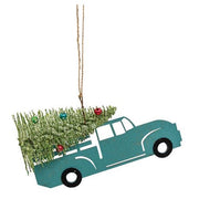 Blue Christmas Tree Cargo Truck Ornament