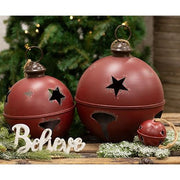 Distressed Burgundy Jingle Bell - 3.5"