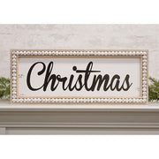 Beaded Distressed Christmas Sign