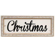 Beaded Distressed Christmas Sign