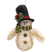 Fuzzy Snowman with Scarf Ornament  (3 Count Assortment)