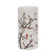 Frosted Winter Cardinals on Branches Pillar Jars (Set of 2)